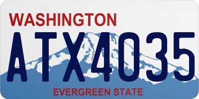 WA license plate ATX4035