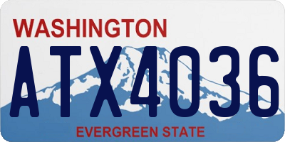 WA license plate ATX4036