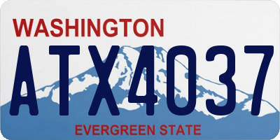 WA license plate ATX4037