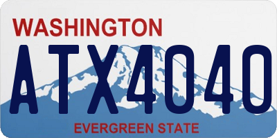 WA license plate ATX4040