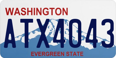 WA license plate ATX4043