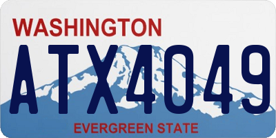 WA license plate ATX4049