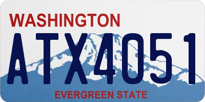 WA license plate ATX4051