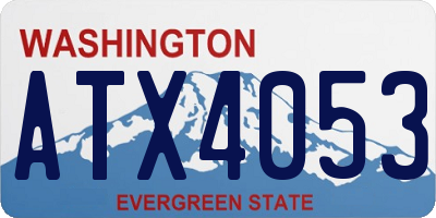 WA license plate ATX4053