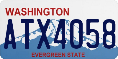 WA license plate ATX4058