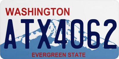 WA license plate ATX4062