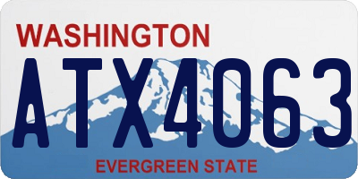 WA license plate ATX4063