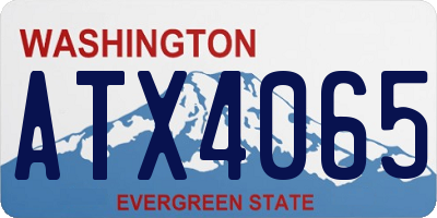 WA license plate ATX4065