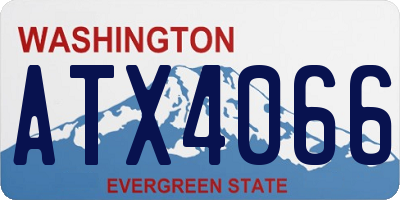 WA license plate ATX4066