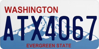 WA license plate ATX4067