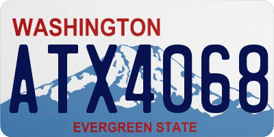 WA license plate ATX4068