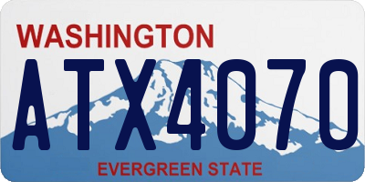 WA license plate ATX4070
