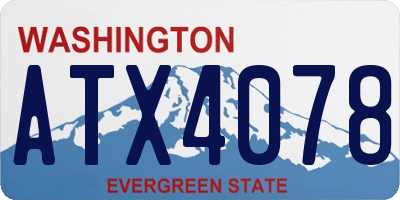 WA license plate ATX4078