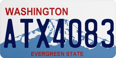 WA license plate ATX4083