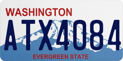 WA license plate ATX4084