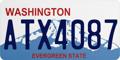 WA license plate ATX4087