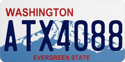 WA license plate ATX4088
