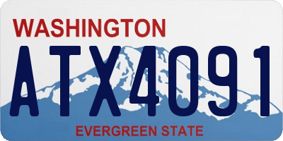WA license plate ATX4091