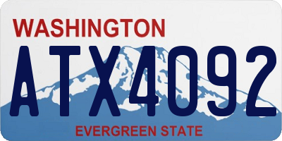 WA license plate ATX4092