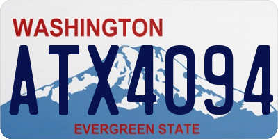 WA license plate ATX4094