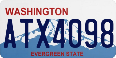 WA license plate ATX4098