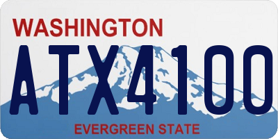 WA license plate ATX4100