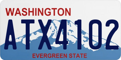 WA license plate ATX4102