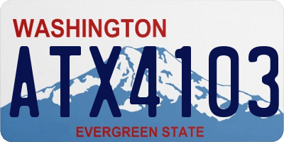 WA license plate ATX4103