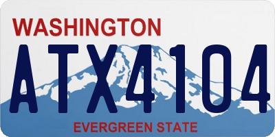 WA license plate ATX4104