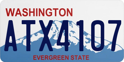 WA license plate ATX4107