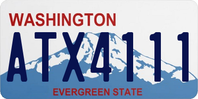 WA license plate ATX4111