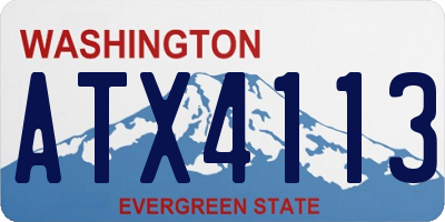 WA license plate ATX4113