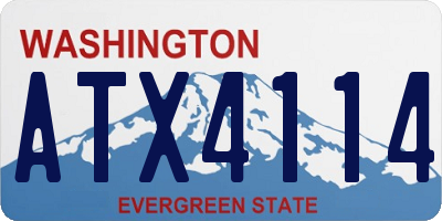 WA license plate ATX4114