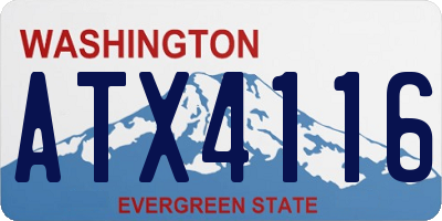 WA license plate ATX4116