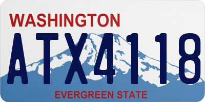 WA license plate ATX4118