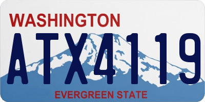 WA license plate ATX4119