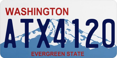 WA license plate ATX4120