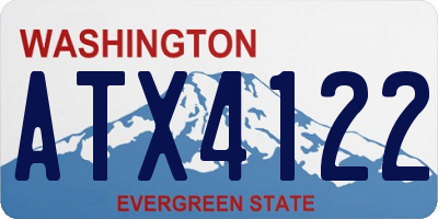 WA license plate ATX4122