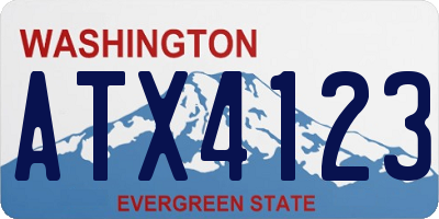 WA license plate ATX4123