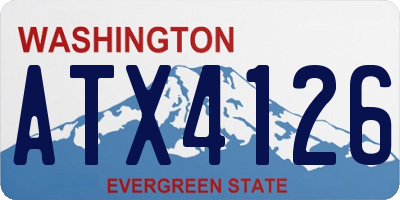 WA license plate ATX4126