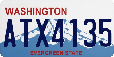 WA license plate ATX4135