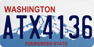WA license plate ATX4136