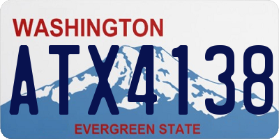 WA license plate ATX4138