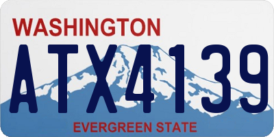WA license plate ATX4139