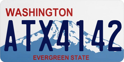 WA license plate ATX4142