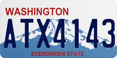 WA license plate ATX4143