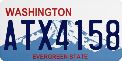 WA license plate ATX4158