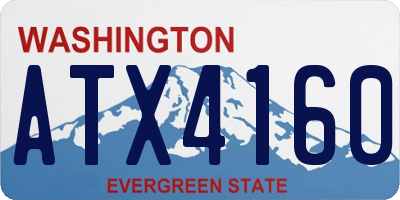 WA license plate ATX4160