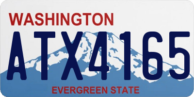 WA license plate ATX4165