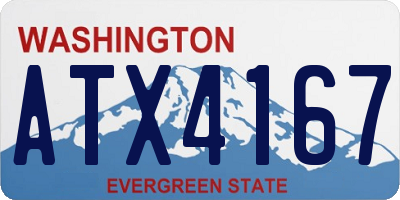 WA license plate ATX4167